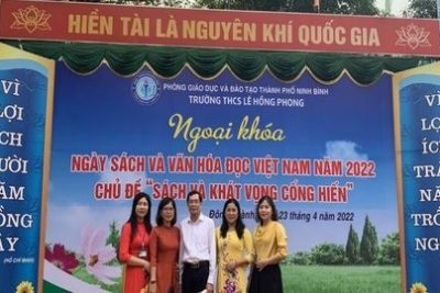 Trường THCS Lê Hồng Phong tổ chức Chương trình ngoại khoá Ngày sách và Văn hóa đọc Việt Nam 2022 với chủ đề “Sách và khát vọng cống hiến”